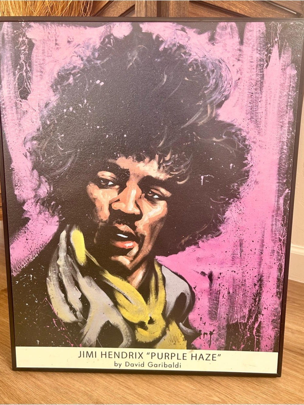"Jimi Hendrix (Purple Haze)" Pop Art By David Garibaldi Framed On Board
